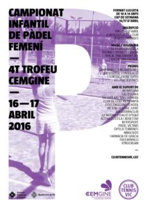 4t Trofeu de Pàdel Femení Cemgine - Club Tennis Vic